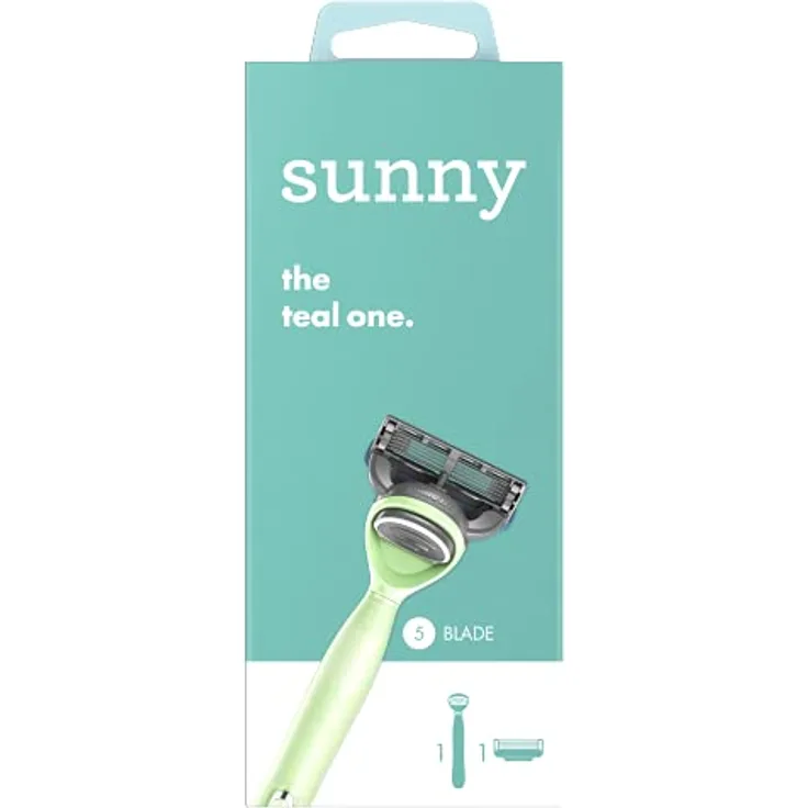 Procter & Gamble Sunny Razor, The Teal One, Nassrasierer mit fünf Klingen und rutschfestem Griff, 78 g