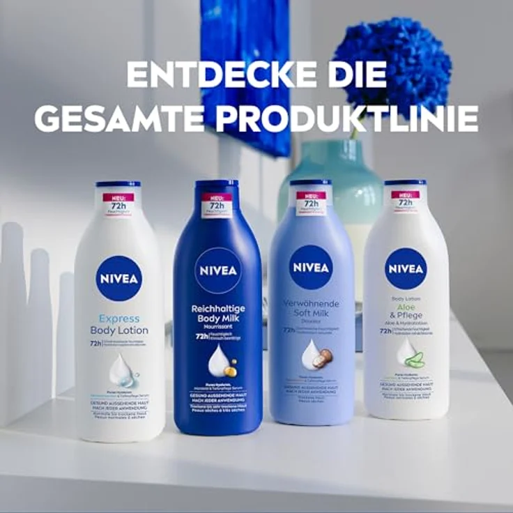 NIVEA Body Express Feuchtigkeit Bodylotion, 400ml, mit Hyaluron und Meeresmineralien, schnell einziehend, nicht-fettend – Bild 9