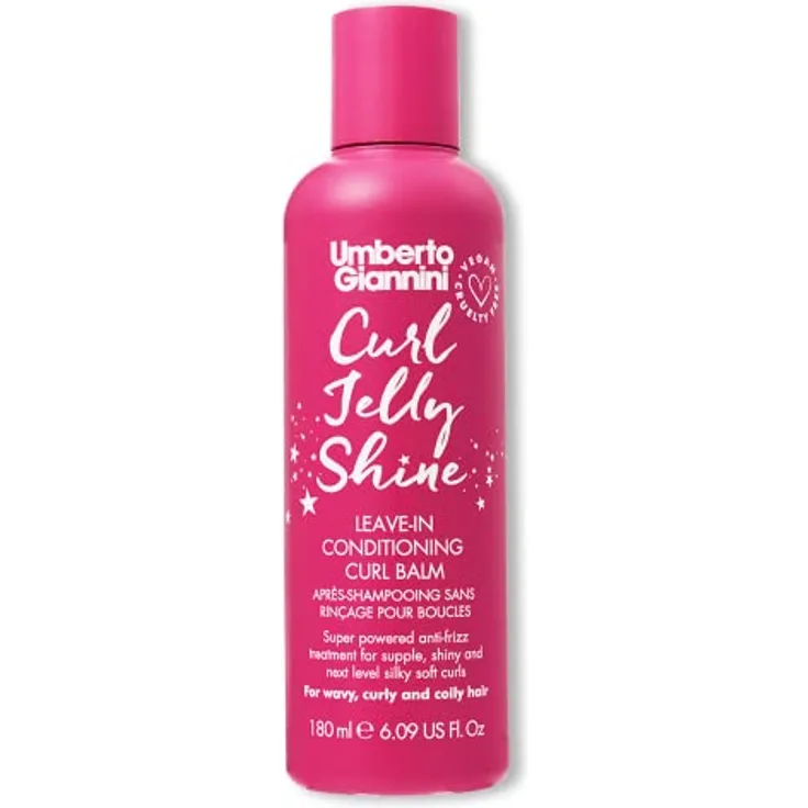 Umberto Giannini Curl Jelly Shine Leave-In Conditioner, ultraleichter Hitzeschutz für glänzende Locken, 180ml