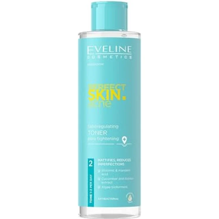 Eveline Cosmetics Perfect Skin .acne, reinigendes und beruhigendes Gesichtswasser, 200 ml, vegan – Bild 1