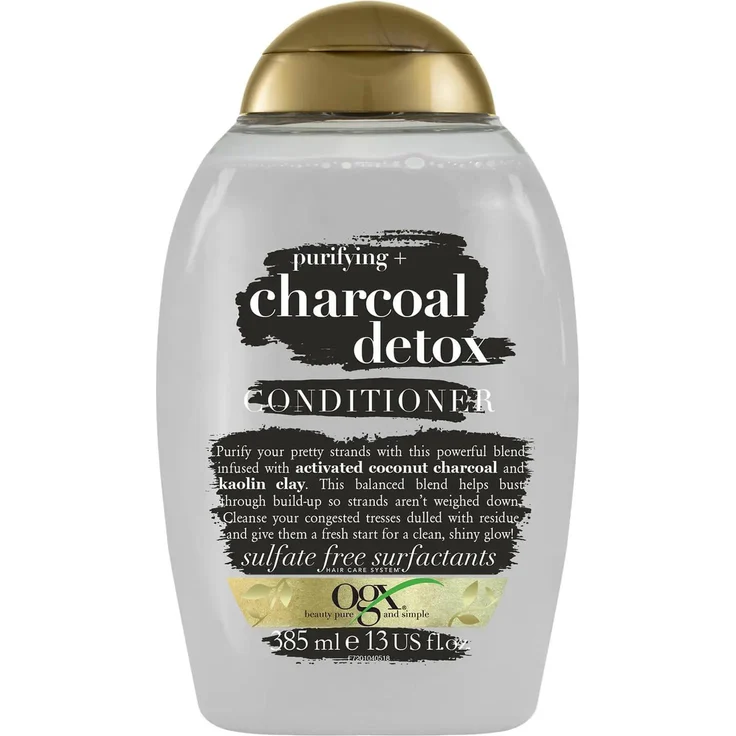 OGX Charcoal Detox Purifying Hair Conditioner, 385ml, tiefenreinigend und entgiftend