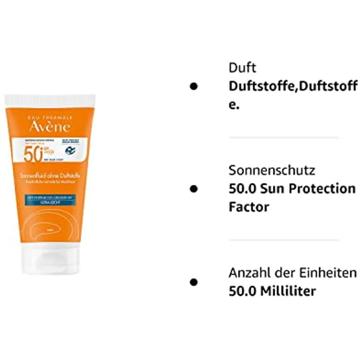 Avene Sonnenfluid SPF 50+ ohne Duftstoffe, 50 ml – Bild 2