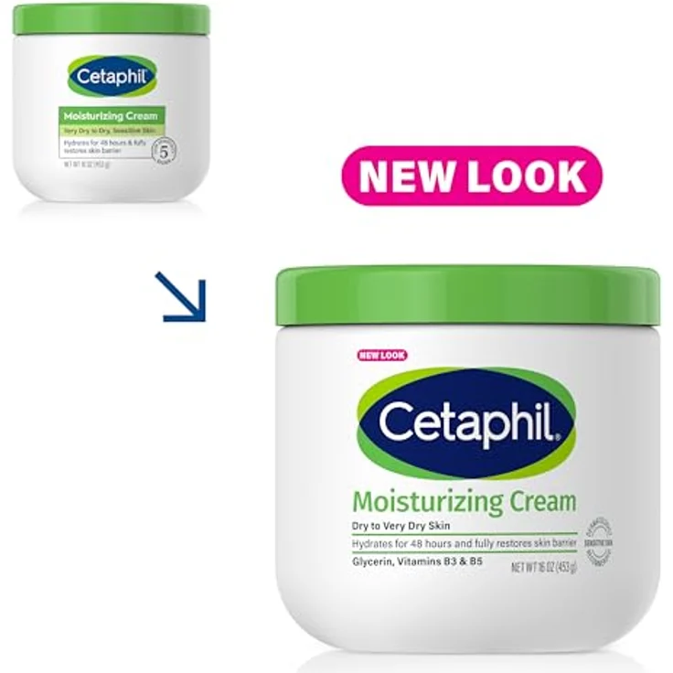 Cetaphil Feuchtigkeitscreme für Trockene Haut, Komplexe Epidermale Erneuerung, Frei von Parabenen, 453 g – Bild 2