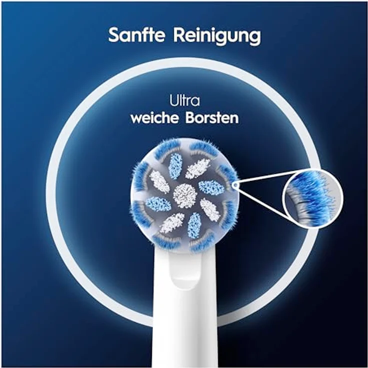 Oral-B Pro Sensitive Clean Aufsteckbürsten, ORIGINAL Zahnbürstenaufsatz mit X-förmigen Borsten, 8 Stück, Weiß - Extra-weiche Bürsten für sanfte Zahnreinigung – Bild 5