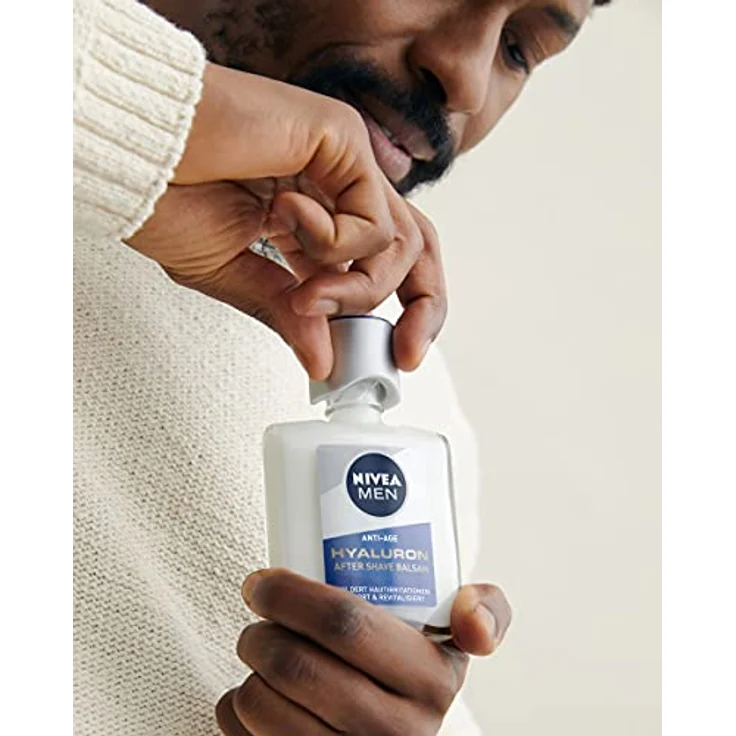 NIVEA MEN Hyaluron Bálsamo After Shave Antiedad con Ácido Hialurónico (1 x 100 ml), bálsamo hidratante para calmar la piel tras el afeitado, bálsamo facial refrescante – Bild 4