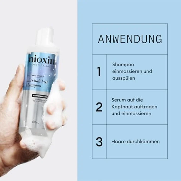 Nioxin Anti-Hair Loss Shampoo – Shampoo gegen Haarausfall, mit Koffein, Niacinamid, 475 ml – Bild 3