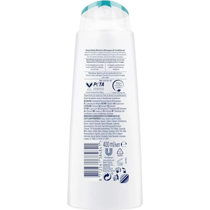 Dove Nutritive Solutions Daily Moisture Feuchtigkeitsspendendes Shampoo Für geschädigtes Haar 400 ml – Bild 3