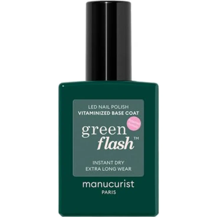 Manucurist Green Flash™ Vitamin Base Coat, patentierte Base Coat für UV Nagellack, stärkt und schützt die Nägel, 73,5% biobasiert, vegan, HEMA-free – Bild 1