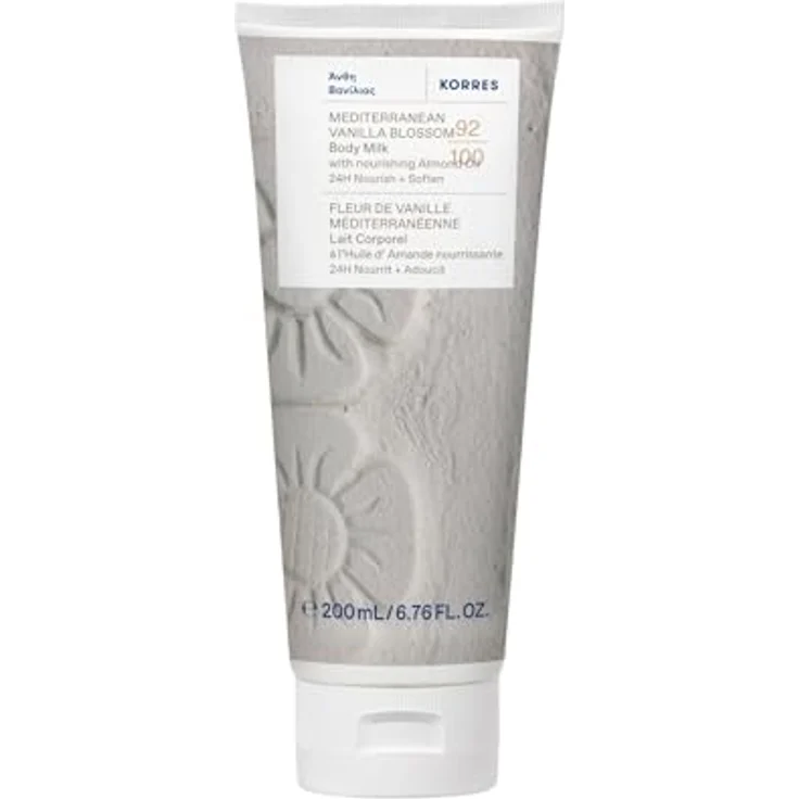 Korres Mediterranean Vanilla Blossom, feuchtigkeitsspendende Bodylotion mit Mandelöl, 200 ml – Bild 2