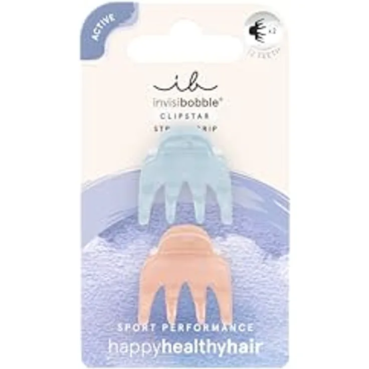 invisibobble CLIPSTAR Gym Buddy Haarclip-Set - 2 Small Hair Claws - Rutschfeste Mini-Haarspangen für Workouts - Trendiger Look, sicherer Halt, gesundes Haar