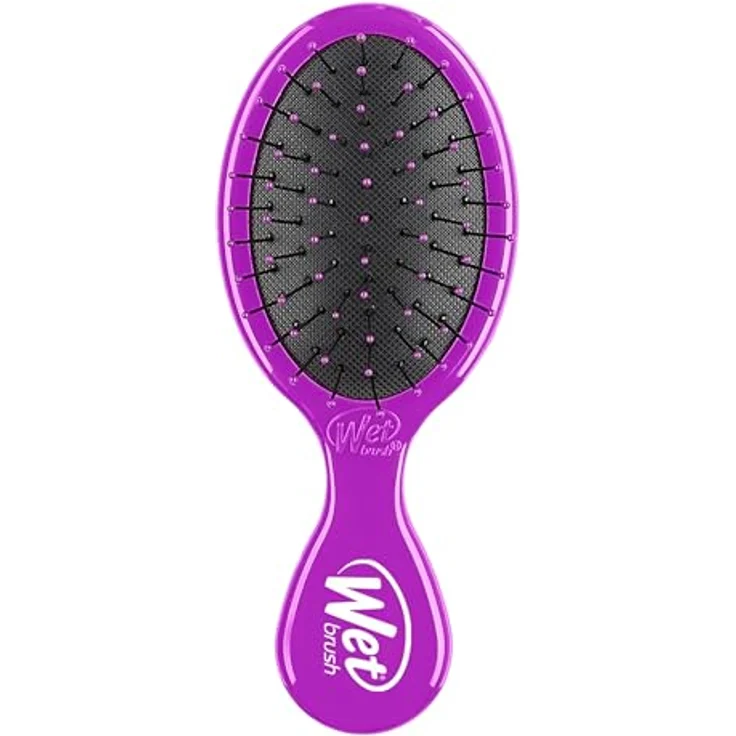 Wet Brush Haarbürste Mini Detangler Solid Print mit weichen IntelliFlex-Borsten, Mini-Reisebürste für alle Haartypen - (Violett) – Bild 1