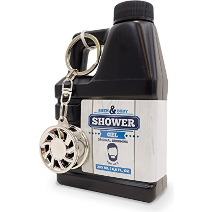 accentra Duschgel für Männer im Deko-Kanister 200ml, Geschenkidee für Auto-Fans, Bath & Body Barber Shop