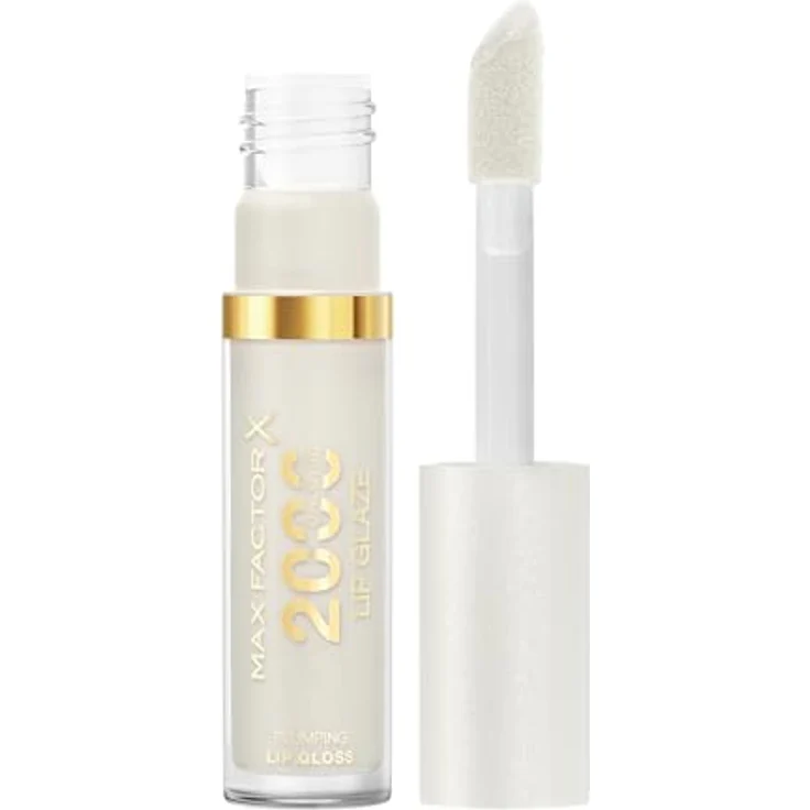 Max Factor 2000 Calorie Lip Glaze, farbiges Hochglanz-Lipgloss mit Volumen-Effekt, Nährstoffkomplex mit Hyaluron und Squalan, vegan, Fb. 000 Melting Ice, 4.4ml – Bild 1