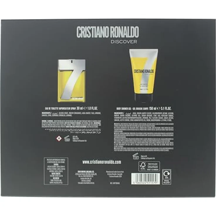 CR7 Cristiano Ronaldo Discover Geschenkset, Eau de Toilette 30ml + Shower Gel 150ml, fougere-zitrus Duft mit frischen Zitrusnoten – Bild 3