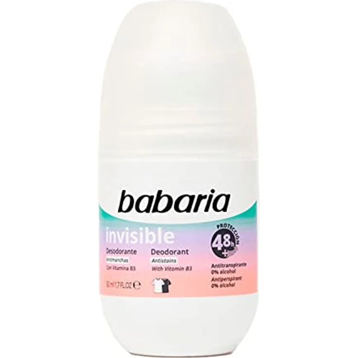 Babaria Desodorante Roll-On Invisible 50Ml - Pflegt und schützt die Haut, langanhaltende Wirkung
