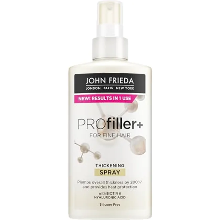 John Frieda PROfiller+ Volumenspray für feines Haar, 150 ml, veganes Haarstyling-Produkt ohne Silikone, verleiht voluminöses und kräftiges Haar