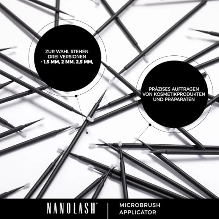 Nanolash Microbrush Aplicadores #1,5 mm, fusselfreie Wimpernpinsel für präzise Reinigung und Anwendung, 100 Stück – Bild 3