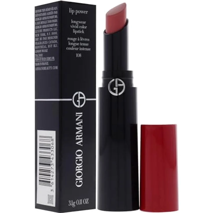 Armani Lip Power, cremiger Lippenstift, Farbton 108 In Love, 3,1 g, hochpigmentierte Textur für voller wirkende Lippen – Bild 3