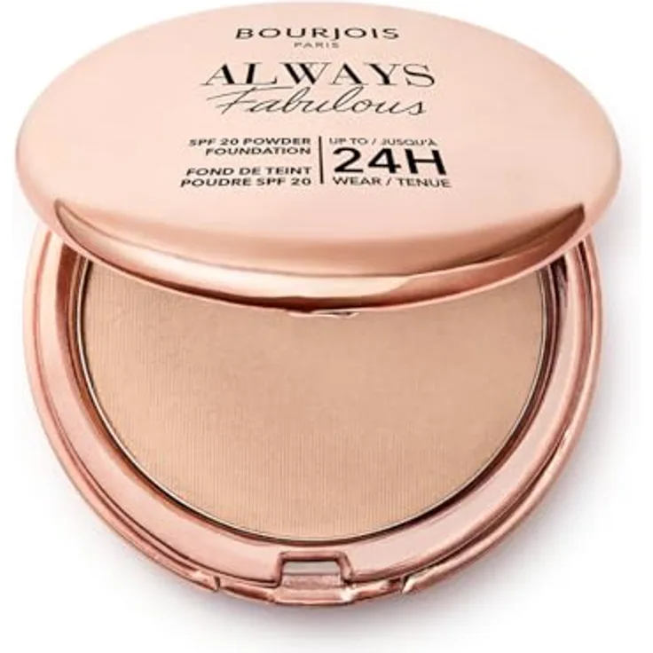 Bourjois Always Fabulous Pulver 300 Rose Sand, 7 g - Mattes Finish mit 24-Stunden Abdeckung und Hyaluronsäure