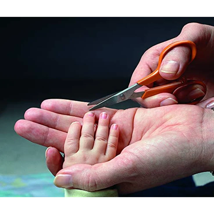 Fiskars Nagelschere Classic, Maniküreschere mit abgerundeten Spitzen, 10 cm, rostfreier Edelstahl, spülmaschinenfest, orange Griff – Bild 3