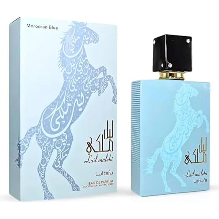 Lattafa Lail Maleki Maroccan Blue Eau de Parfum 100ml, Herrenduft mit Zitrus- und Gewürznoten, orientalische Amber- und Vanille-Akkorde – Bild 3