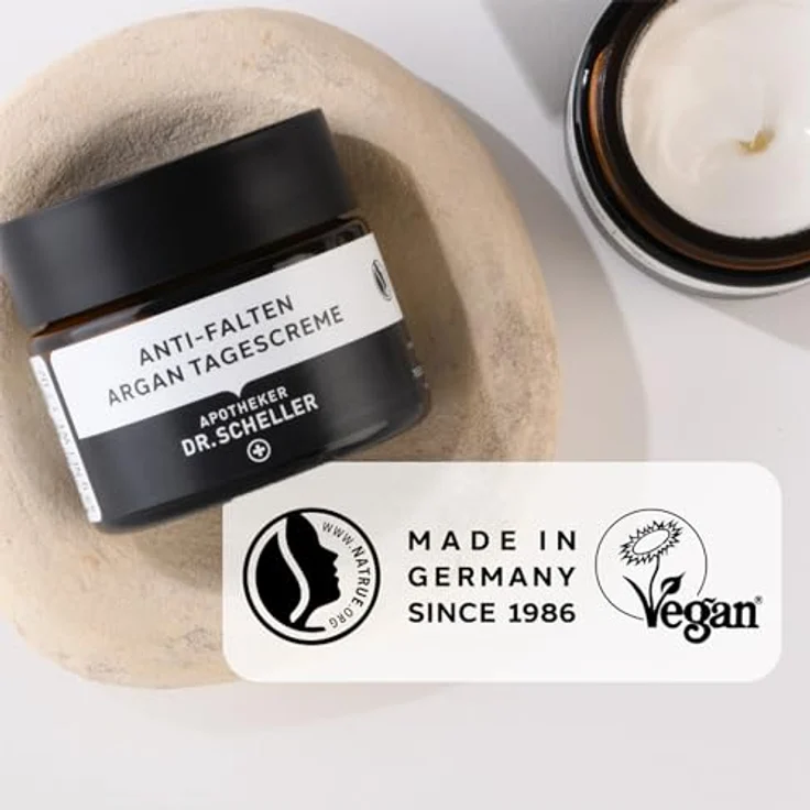 Dr. Scheller APOTHEKER Anti-Falten Argan Tagescreme, 50 ml - Reduziert Faltentiefe und schützt vor vorzeitiger Hautalterung – Bild 3