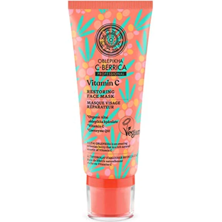 Natura Siberica OBLEPIKHA CBERRICA, Restoring Face Mask 100 ml mit Bio Altai Oblepikha-Öl und Coenzym Q10, vegan zertifiziert – Bild 1