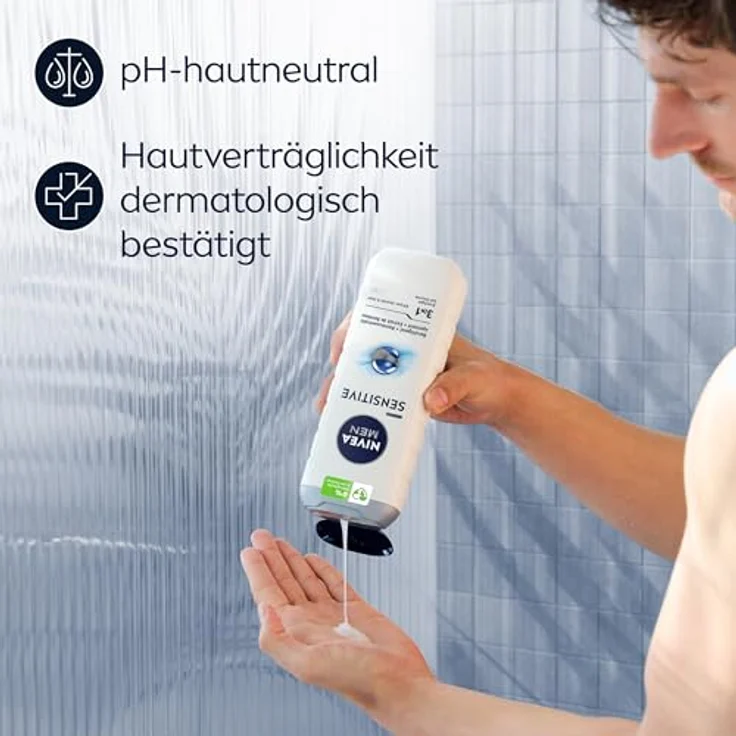 NIVEA MEN Sensitive Duschgel, pH-hautneutrale Pflege für empfindliche Haut mit Bambusextrakt, 250 ml – Bild 4