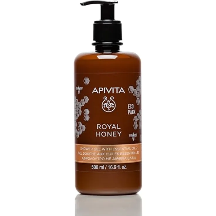 Apivita Royal Honey Duschgel Körperwaschgel 500 ml - Duschgel mit Honig, ätherischen Ölen & beruhigender Wirkung - Fördert Entspannung