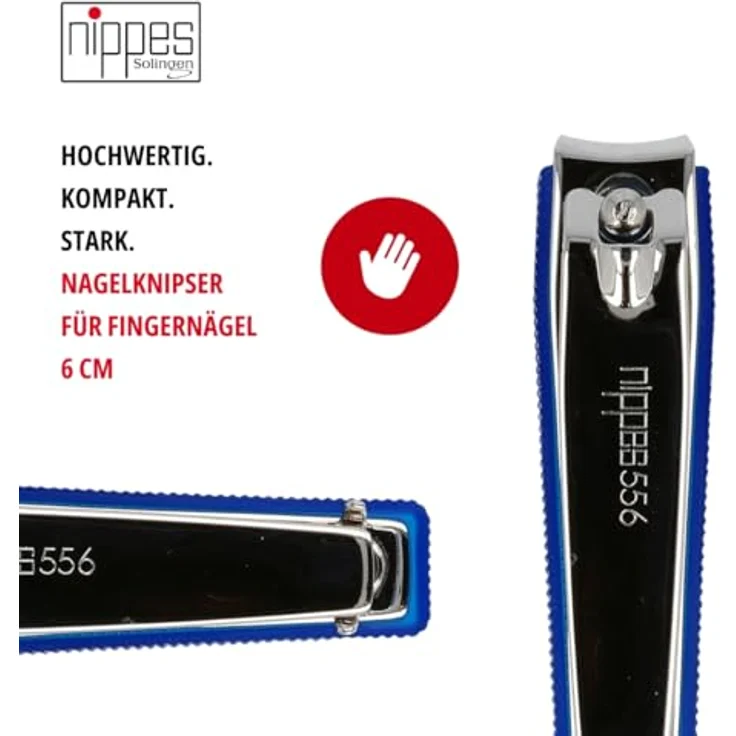 Nippes Solingen Nagelknipser, Inkl. Nagelfang, Kunststoff, 6 cm, Blau, 556 E – Bild 2