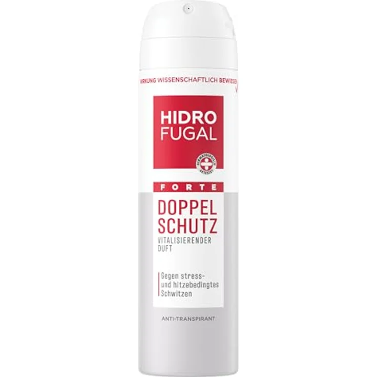 Hidrofugal FORTE DOPPEL SCHUTZ Spray, starker Antitranspirant Schutz gegen stress- und hitzebedingtes Schwitzen, Deospray ohne Ethylalkohol mit vitalisierendem Duft, 150 ml – Bild 1