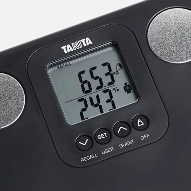 TANITA BC-730 Körper-Kompressionsmonitor, 9 Messungen, leicht und kompakt mit Reisetasche, Schwarz – Bild 4
