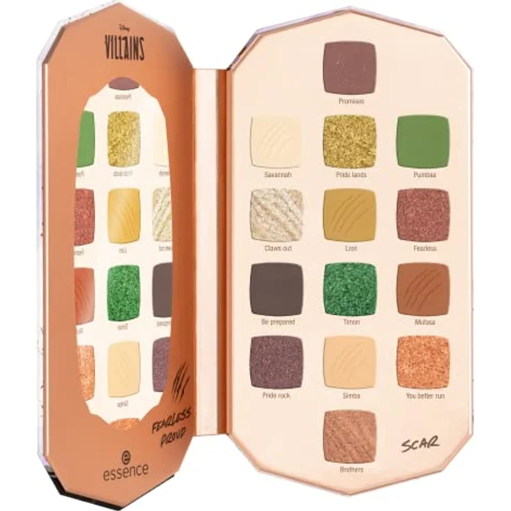 essence Disney Villains Scar eyeshadow palette, Lidschatten, Nr. 03, Mehrfarbig, 14 Farben, langanhaltend, vegan, ohne Mikroplastikpartikel, Nanopartikel frei, ölfrei, 1er Pack (11.2g) – Bild 3