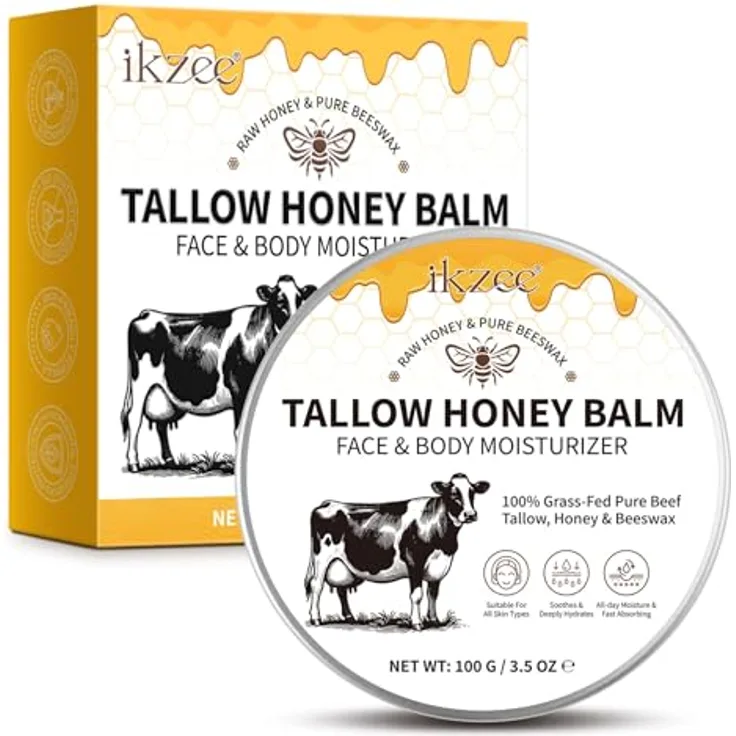 P-Beauty Tallow Honey Körper & Gesicht Balsam, natürliche Pflegecreme mit Rindertalg & Honig, beruhigt gereizte Haut, stärkt die Hautbarriere, für alle Hauttypen