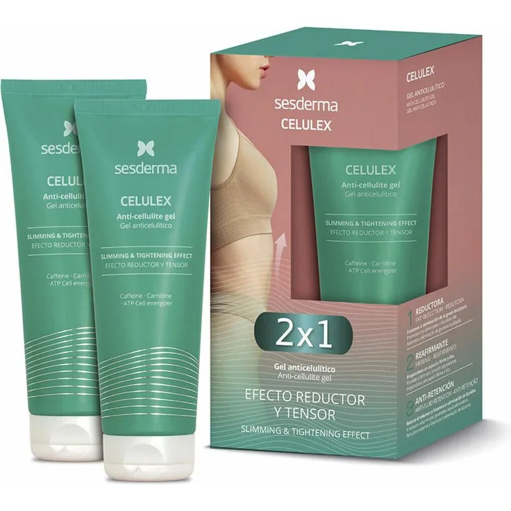 Sesderma Celulex Anticellulite Gel, Bodylotion zur Reduzierung von Cellulite, 200ml - 2er-Pack