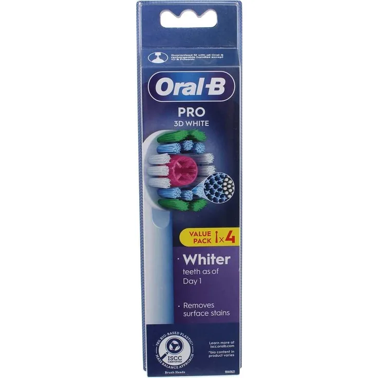 Oral-B 3D White Ersatzzahnbürstenköpfe, 4 Stück, Weiß