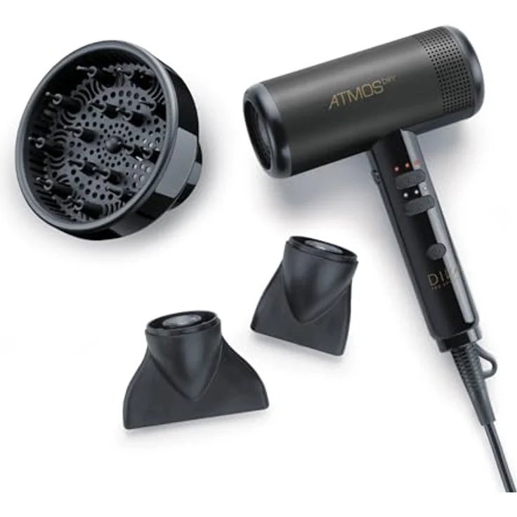 Diva Pro Atmos Haartrockner, 2000 Watt, Kaltstufe, Ionen-Technologie, DC-Motor, inkl. Diffusor, schwarz – Bild 12