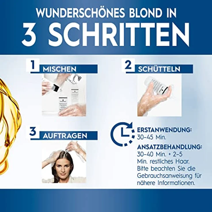 Blonde Aufheller L1++ (143 ml), Haarfärbemittel für Öl-aktiviertes Haare Aufhellen mit Anti-Schädigungs-System, für bis zu 9 Stufen ohne Gelbstich – Bild 4