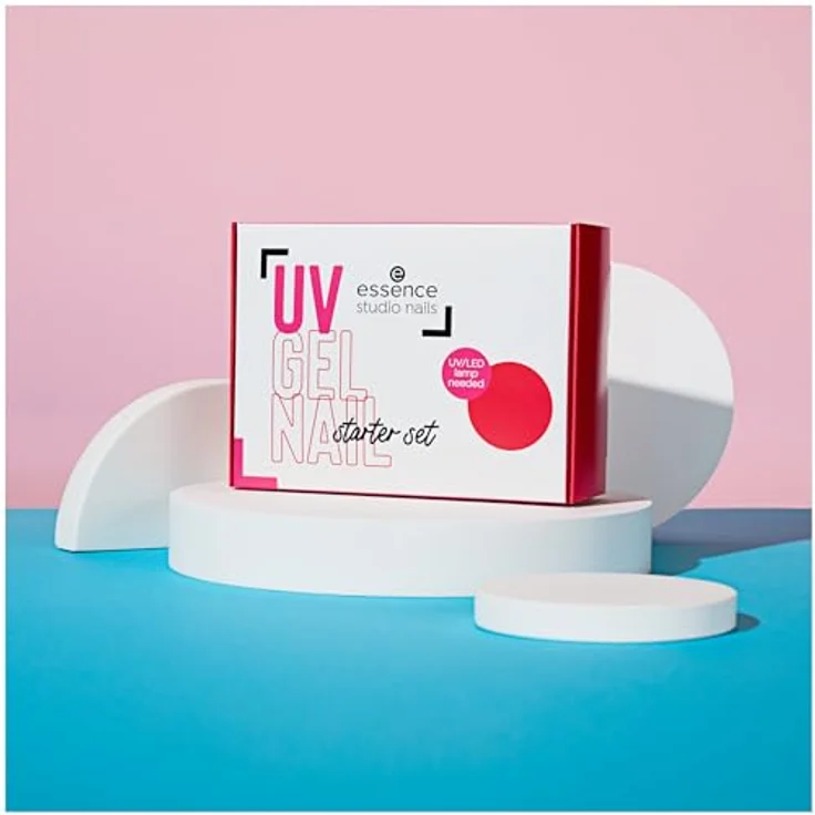 essence studio nails UV GEL NAIL Set, 4-teilig mit 5 ml Base Coat, 5 ml 06 signature RED Gel Nagellack, 5 ml Top Coat und 110 ml Nagellackentferner für UV/LED-Lampe – Bild 4