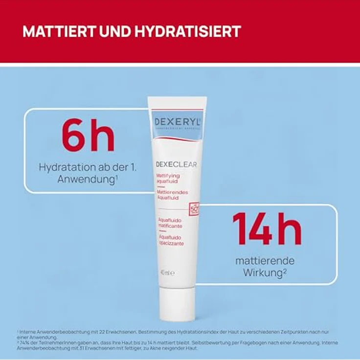 Pierre Fabre DEXECLEAR mattierendes Aquafluid SPF 50+ für unreine Haut, 40 ml Creme – Bild 2