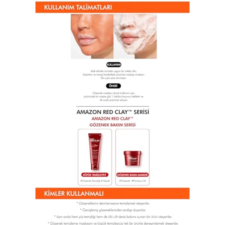 Missha Amazon Red Clay™ Tiefenreinigungsschaum, 120 ml Gesichtsreiniger mit antioxidativen Eigenschaften und talgregulierender Wirkung – Bild 7