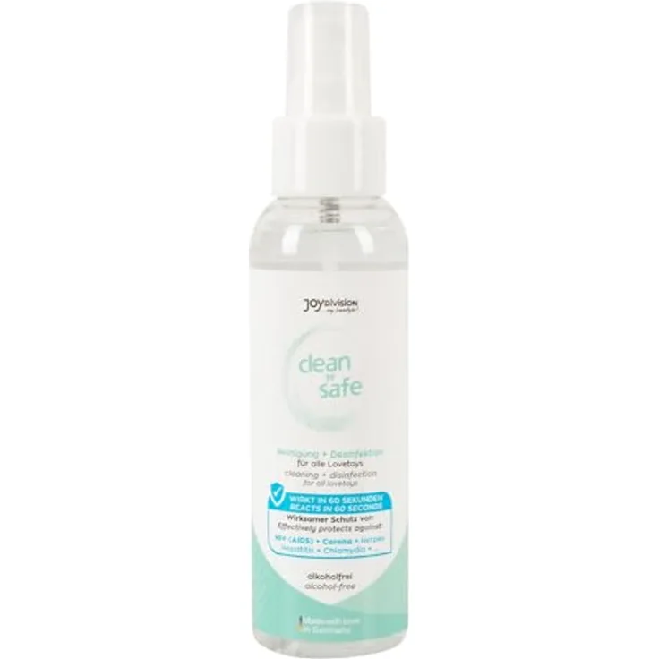 JOYDIVISION CLEAN and SAFE Reinigung & Desinfektionsspray, 100ml, alkoholfrei, für Silikon, Latex & Kunststoffartikel