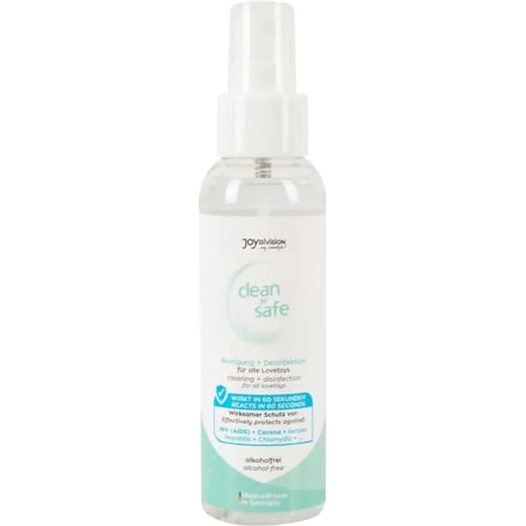 JOYDIVISION CLEAN and SAFE Reinigung & Desinfektionsspray, 100ml, alkoholfrei, für Silikon, Latex & Kunststoffartikel – Bild 1