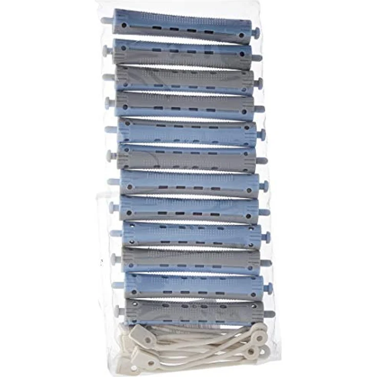 Efalock Professional Kaltwellwickler, 2-Farbig, lang 13 mm, blau- grau, 12 Stück – Bild 4