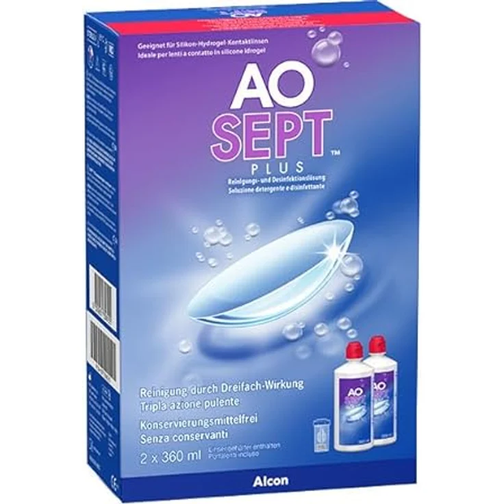 Alcon Aosept Plus 2 x 360 ml Peroxid-System für weiche & harte Kontaktlinsen, inkl. 2 Aufbewahrungsbehälter - Preisvergleich – Bild 4