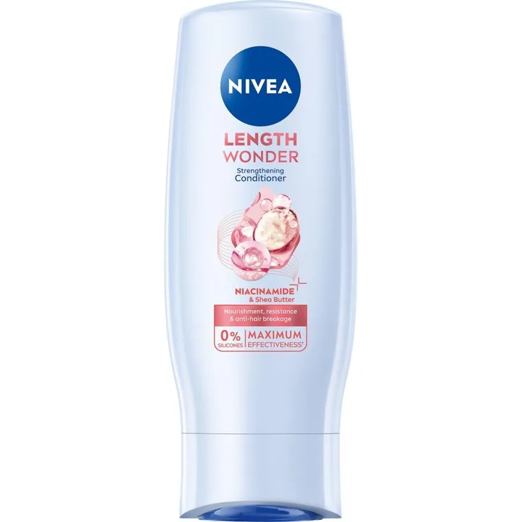 NIVEA Length Wonder Haarspülung, 200 ml, nährender Conditioner für geschmeidiges und glänzendes Haar
