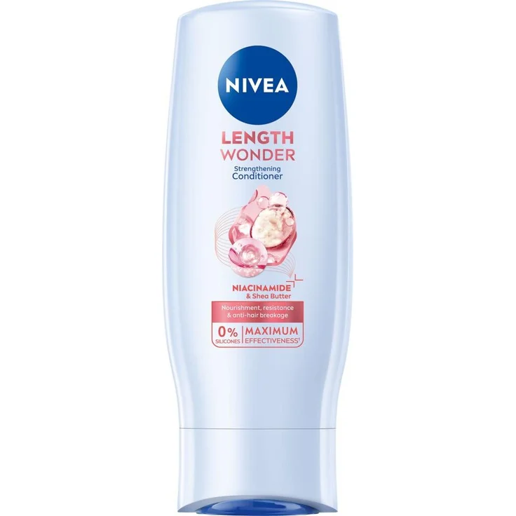 NIVEA Length Wonder Haarspülung, 200 ml, nährender Conditioner für geschmeidiges und glänzendes Haar