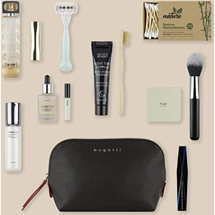 bugatti Ella Kulturbeutel, Kosmetiktasche, Toiletry Bag, Waschtasche, Waschbeutel, Toilettentasche in braun – Bild 4