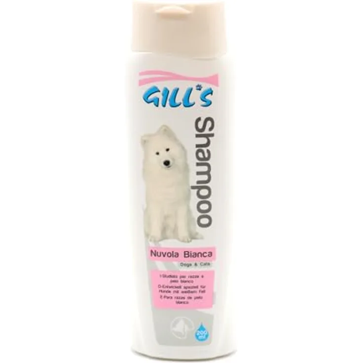 Croci Gill's Professionelles Haustiershampoo für Weiße Haare, 200 ml – Hervorragende Reinigung, Frischer Duft, Seidig-glänzendes Fell