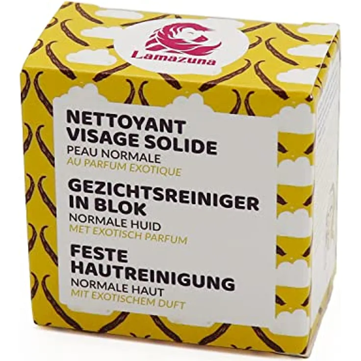 Lamazuna Feste Gesichtsreinigung Exotik | Für normale Haut | Mit wertvollen Nährstoffen | Sanfte erfrischende Reinigung | Vegan | 25 g